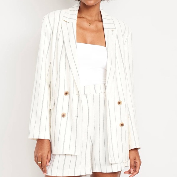 OLD NAVY 2pc SET Linen blend blazer and short set PLUS SIZE 2X - Picture 2 of 13